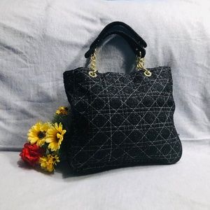 NWOT - Sparkly Black Chanel-look Bag
